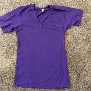 American Apparel purple deep V Tee. Unisex XS